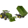 Bruder Tractor John Deere 7R 350 with front loader and trailer