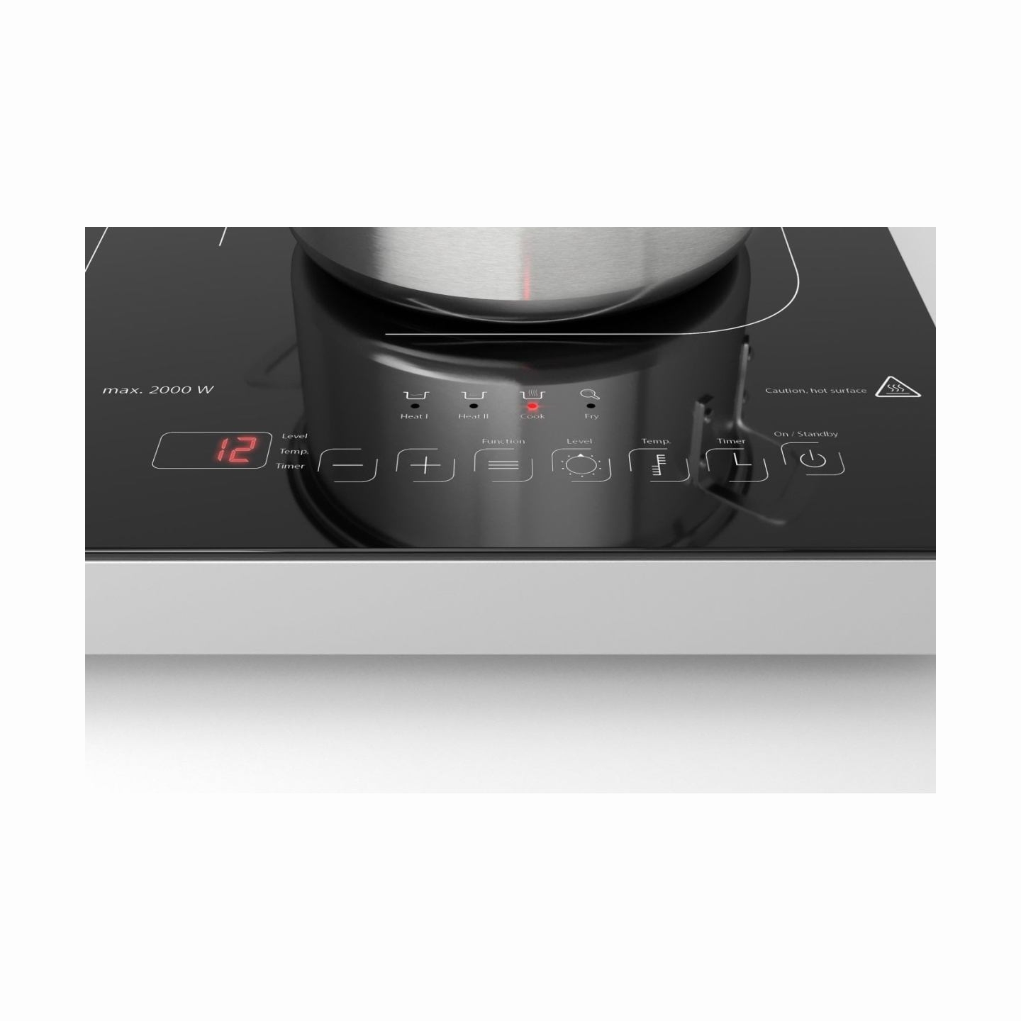 Caso | Hob | ProGourmet 3500 | Table top | Number of burners/cooking zones 2 | Sensor touch display | Timer | Black | Display