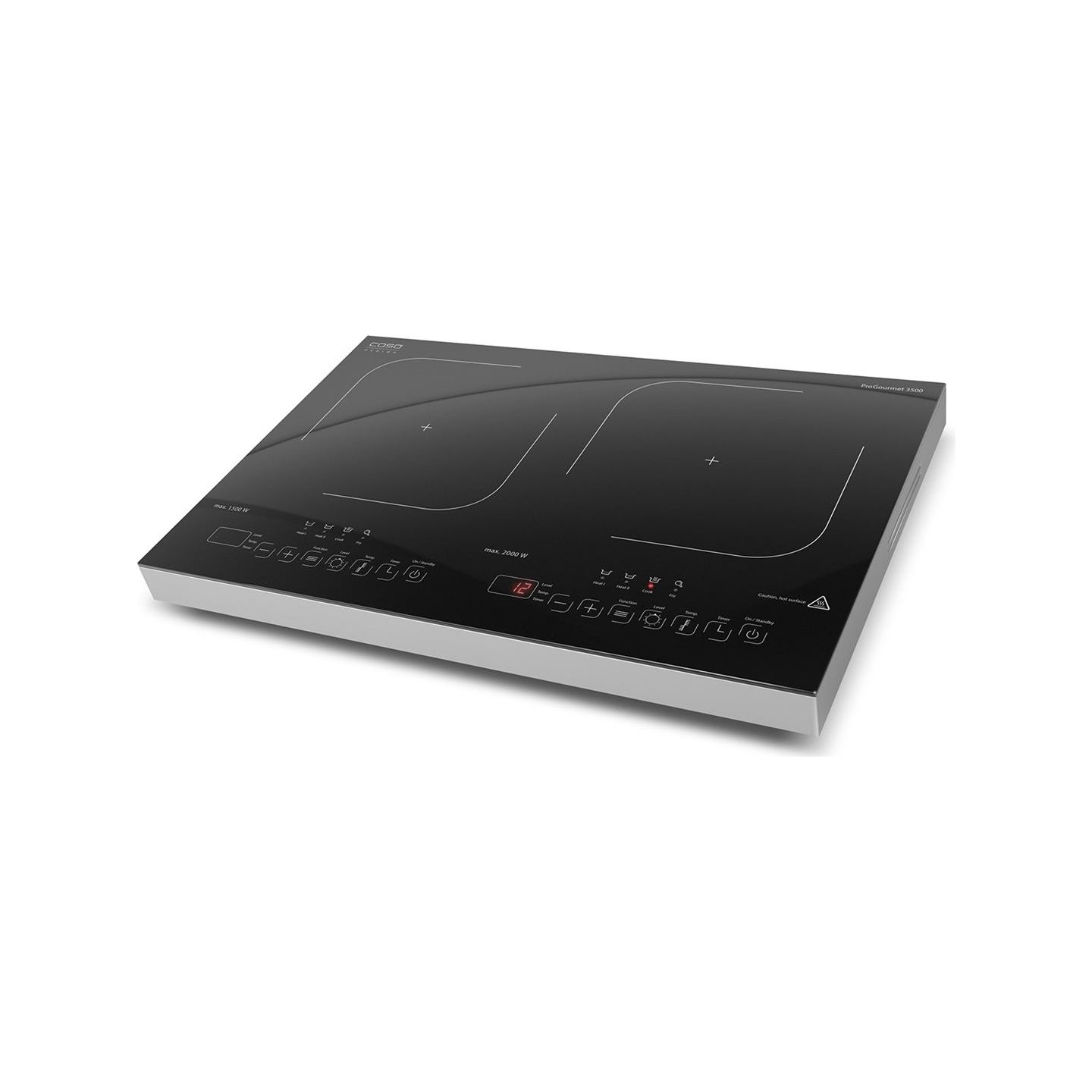 Caso | Hob | ProGourmet 3500 | Table top | Number of burners/cooking zones 2 | Sensor touch display | Timer | Black | Display