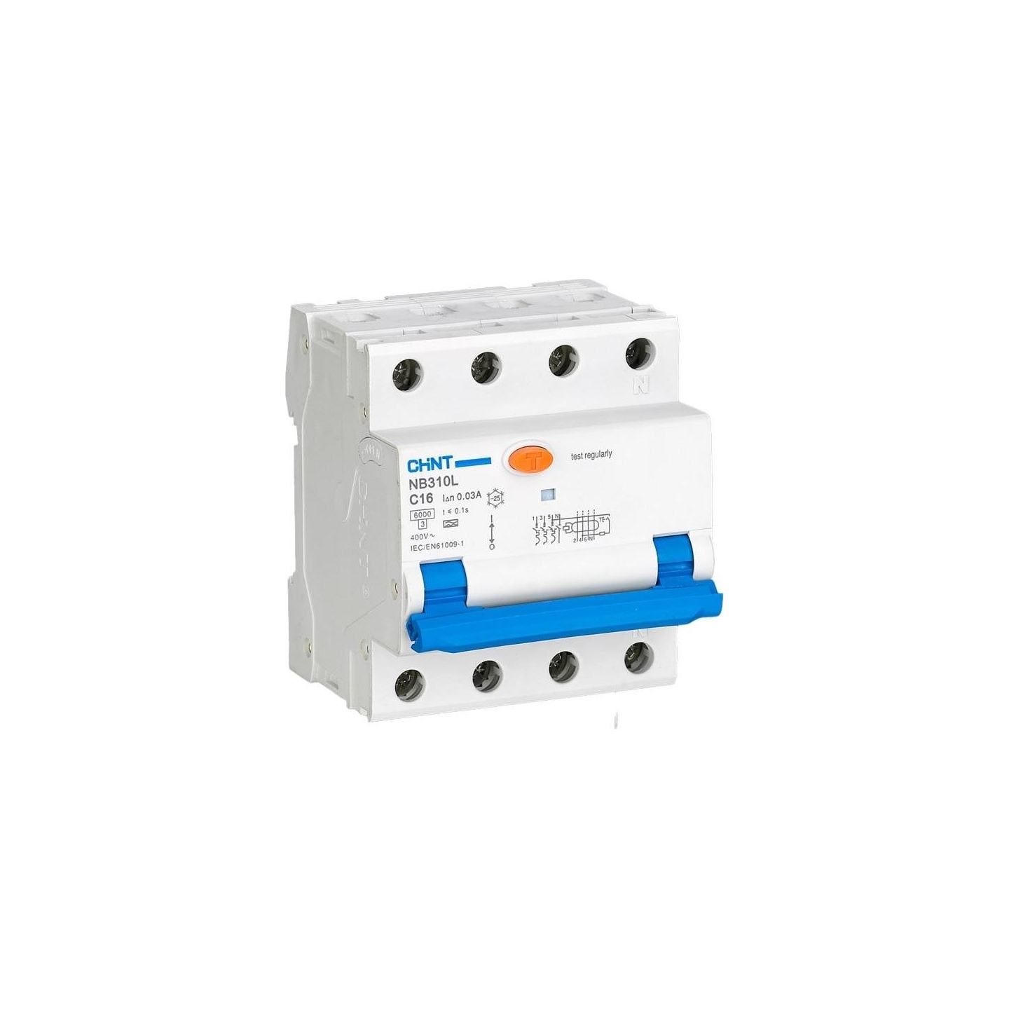 Chint | Circuit breaker RCBO, NB310L/3N, 3P+N, C32, 30mA, A, 6kA | NB310L3PN30MAA32C