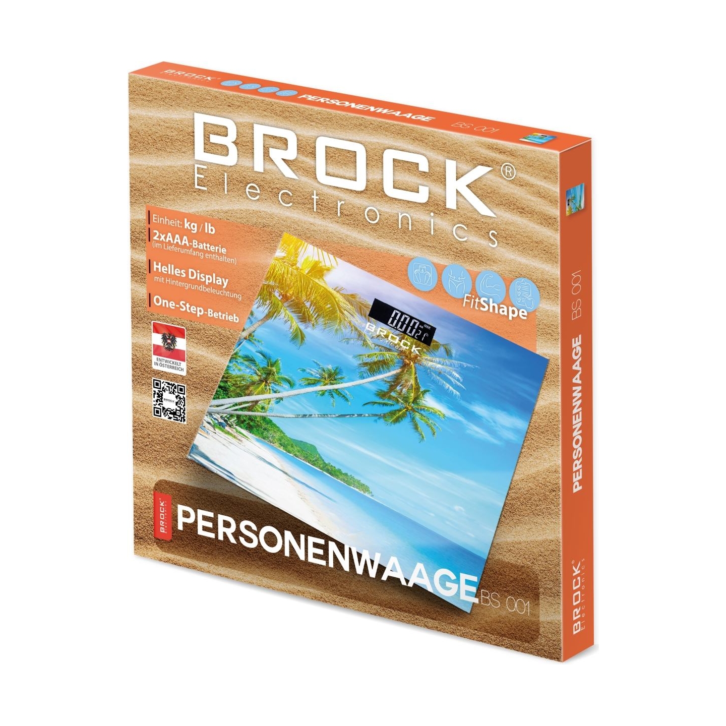 Brock BS 001 Bathroom Scale, 2xAAA Battery (included)