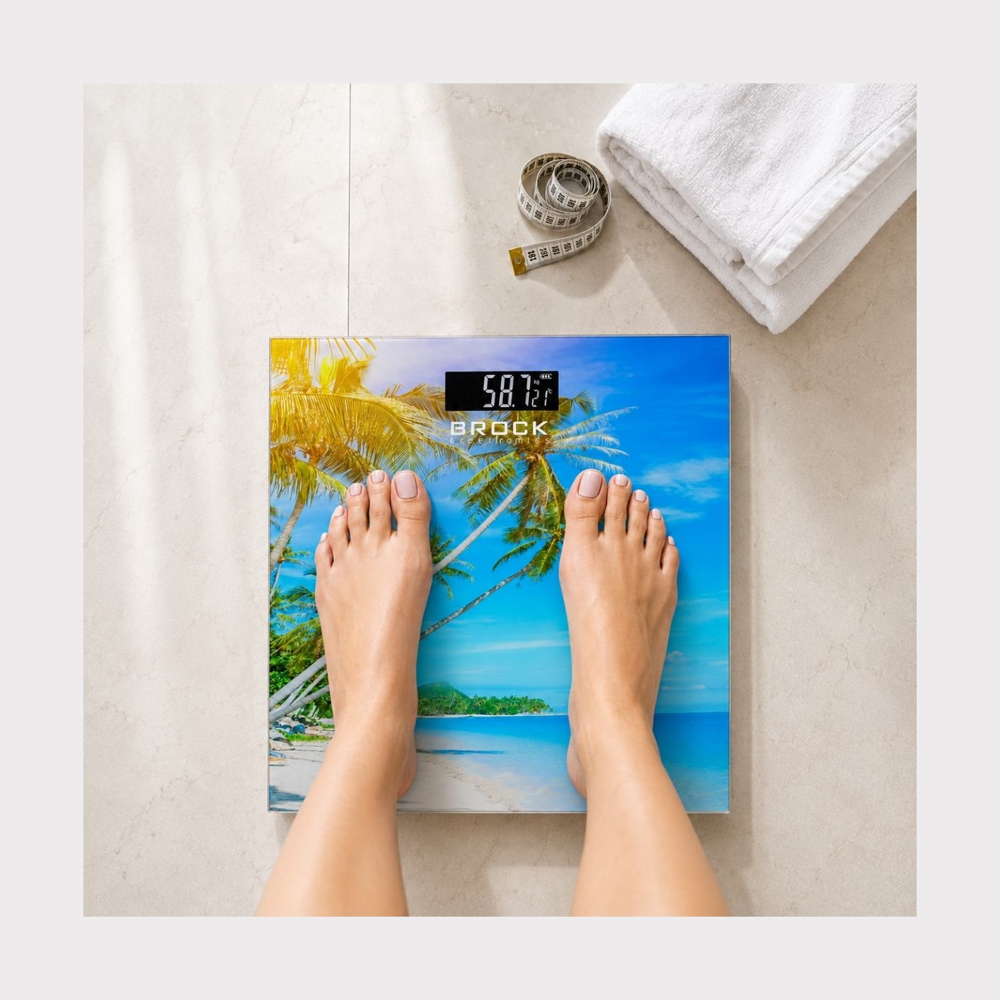 Brock BS 001 Bathroom Scale, 2xAAA Battery (included)