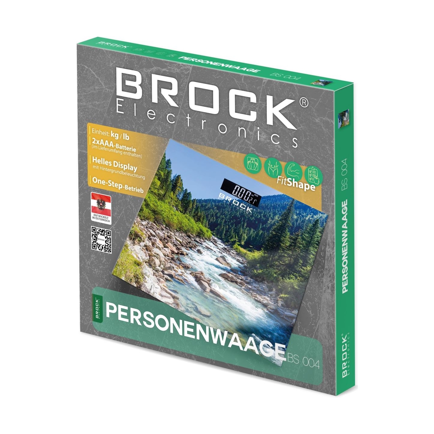 Brock BS 004 Bathroom Scale, 2xAAA Battery (included)