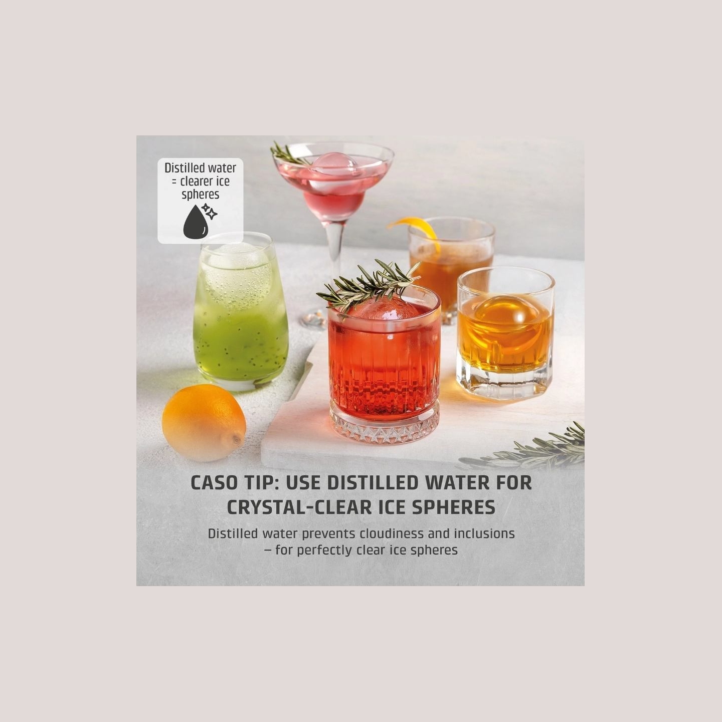 Caso Ice Ball Maker | IceBall Pro | Power 130 W | Capacity 1.3 L | Matt Black