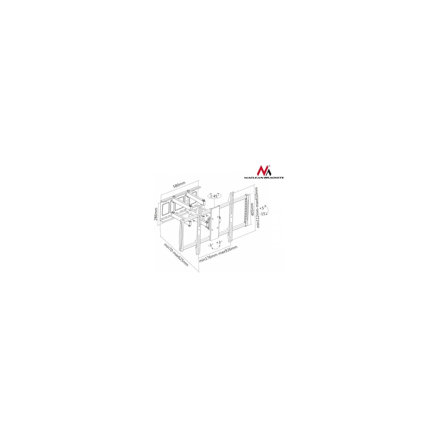 Maclean TV holder 60-100 MC-679 to 80kg for flat and curved TV