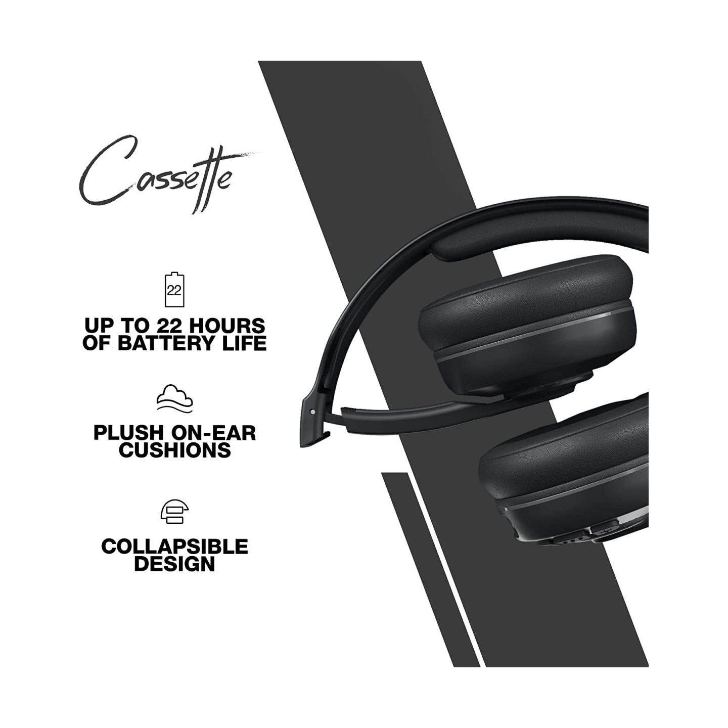 Skullcandy | Wireless Headphones | Cassette | Wireless/Wired | On-Ear | Microphone | Black | Wireless