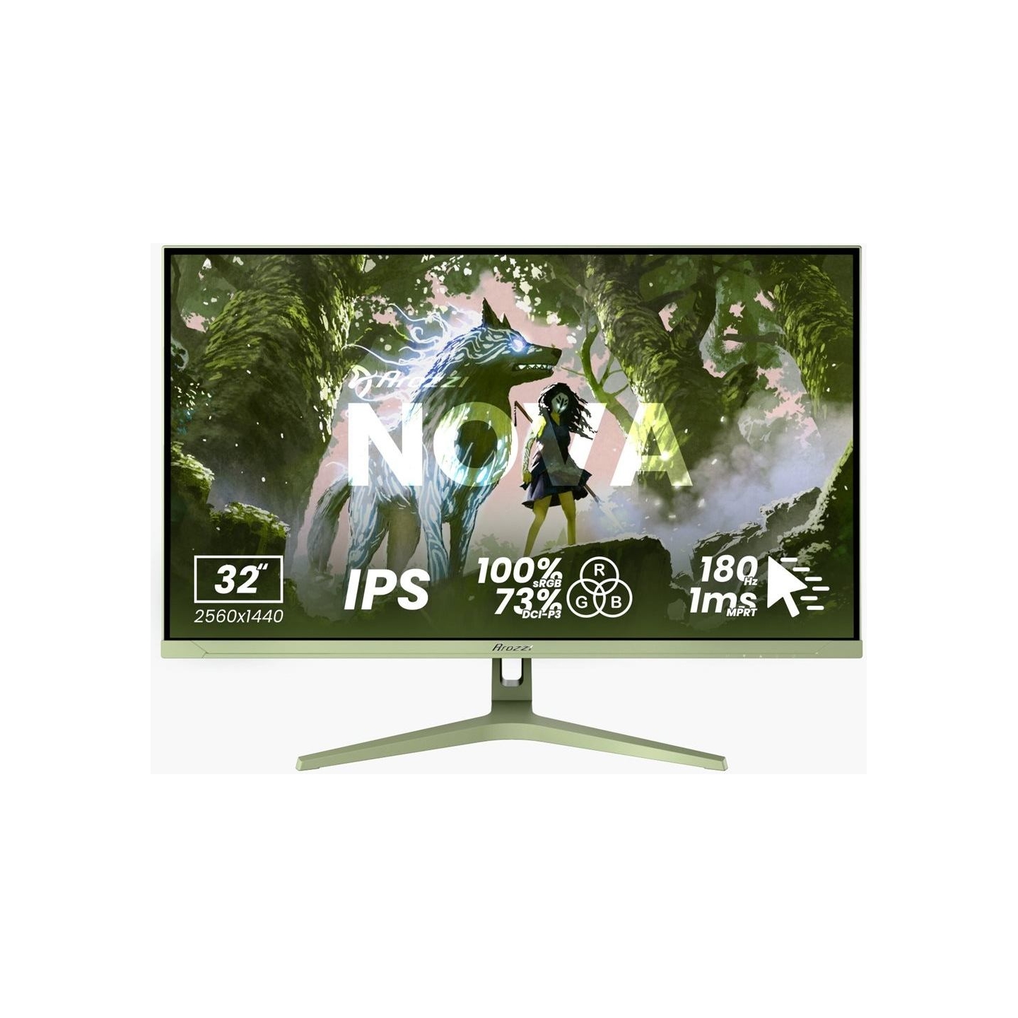 Arozzi | Nova | 27 " | IPS | QHD | 16:9 | 180 Hz | 1 ms | 2560 x 1440 pixels | 350 cd/m² | HDMI ports quantity 2 | Forest Green