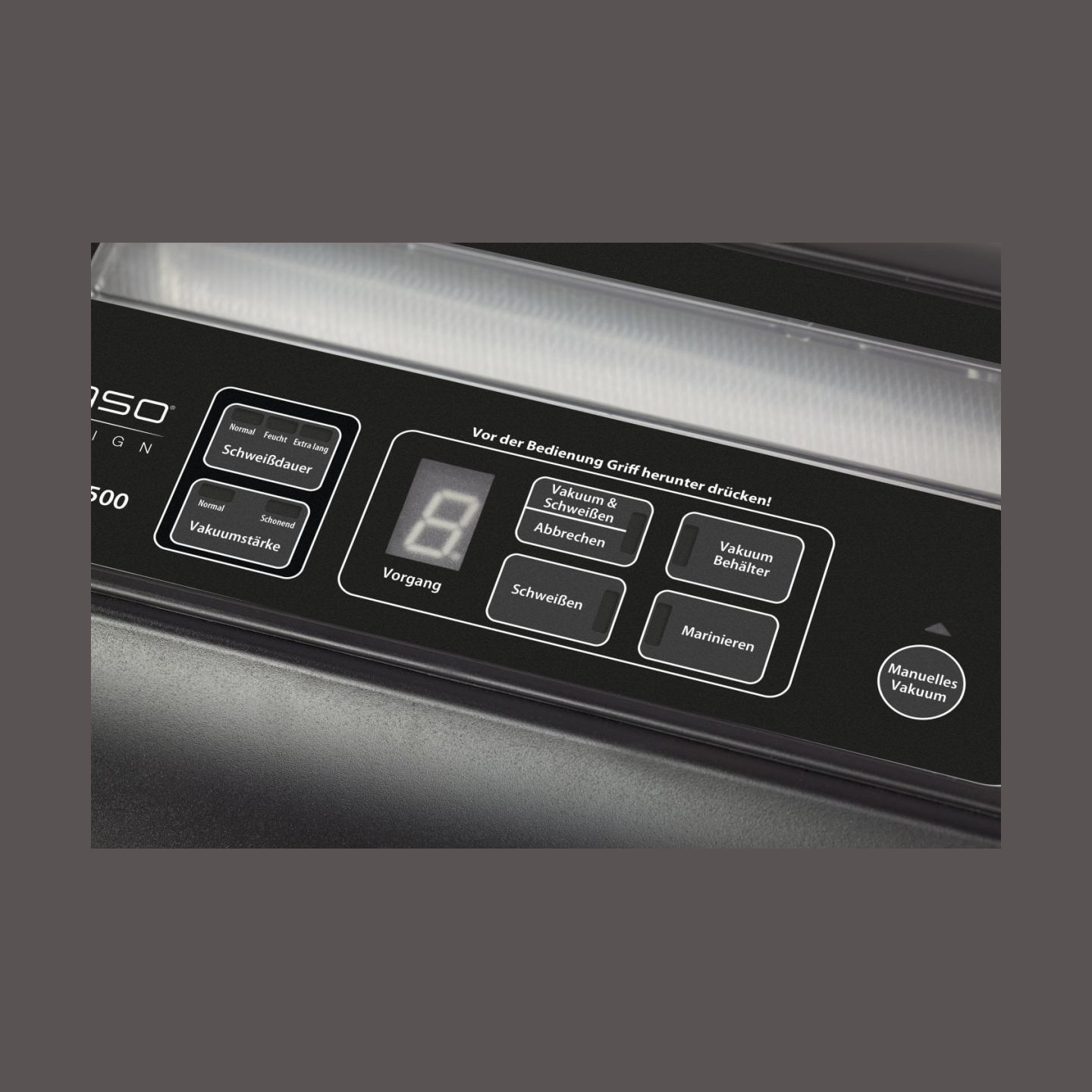 Caso | Professional Vacuum sealer | FastVAC 500 | Power 130 W | Temperature control | Stainless steel