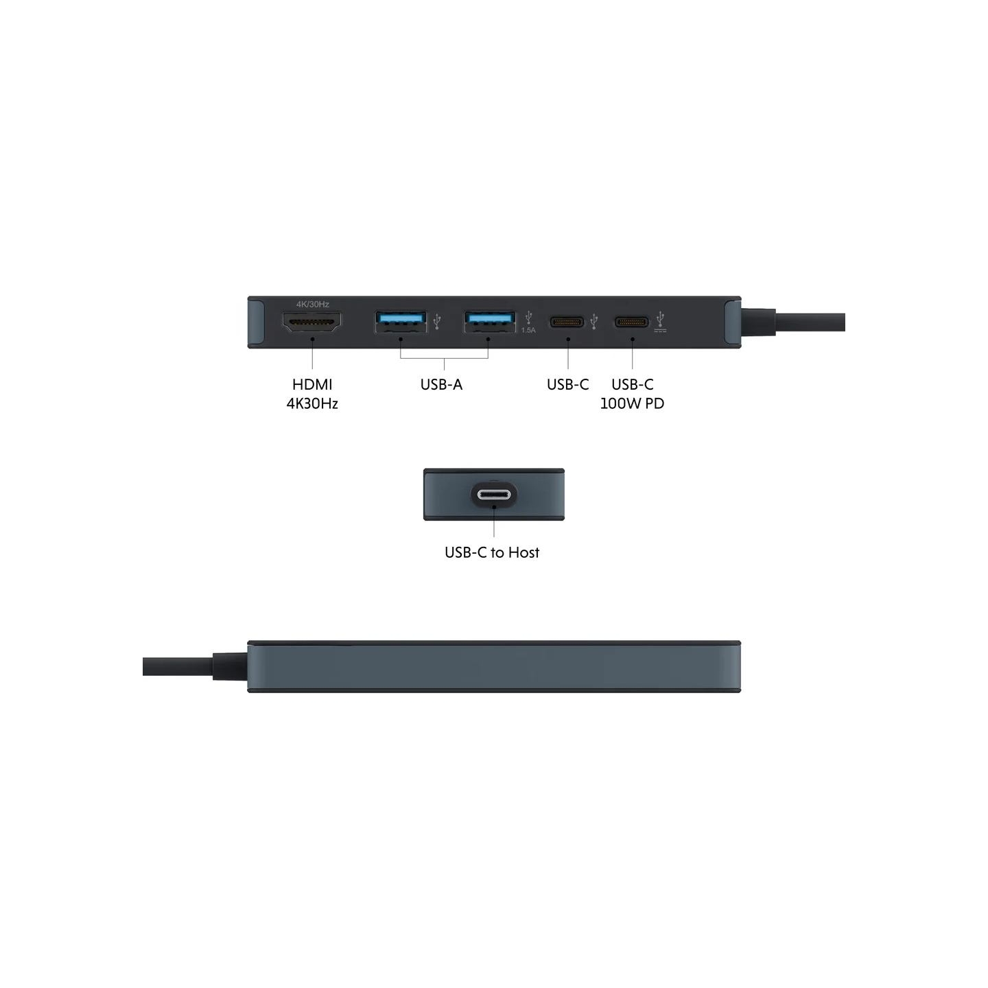 Hyper HyperDrive Flex 5 Port USB-C Hub | HD4101BKGL | HDMI ports quantity 1