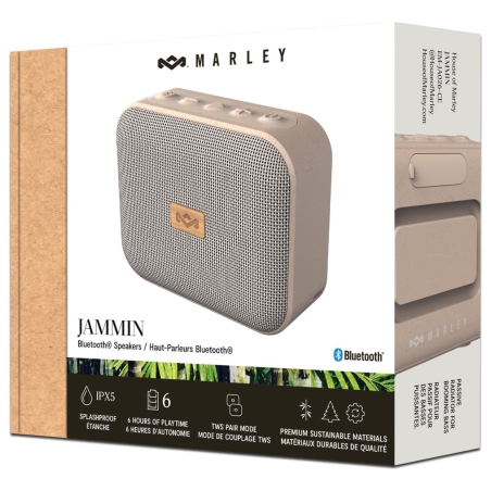 Marley Speaker | Jammin | Waterproof | Bluetooth | Cream | Portable | Wireless connection