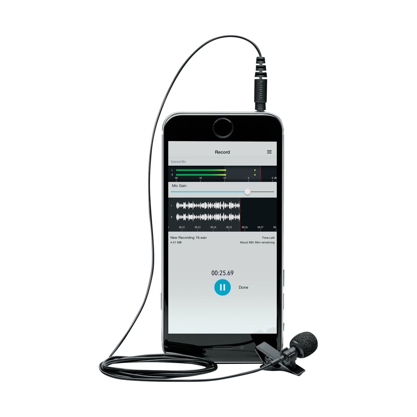 Shure MVL Lavalier Microphone for Smartphone or Tablet | Shure
