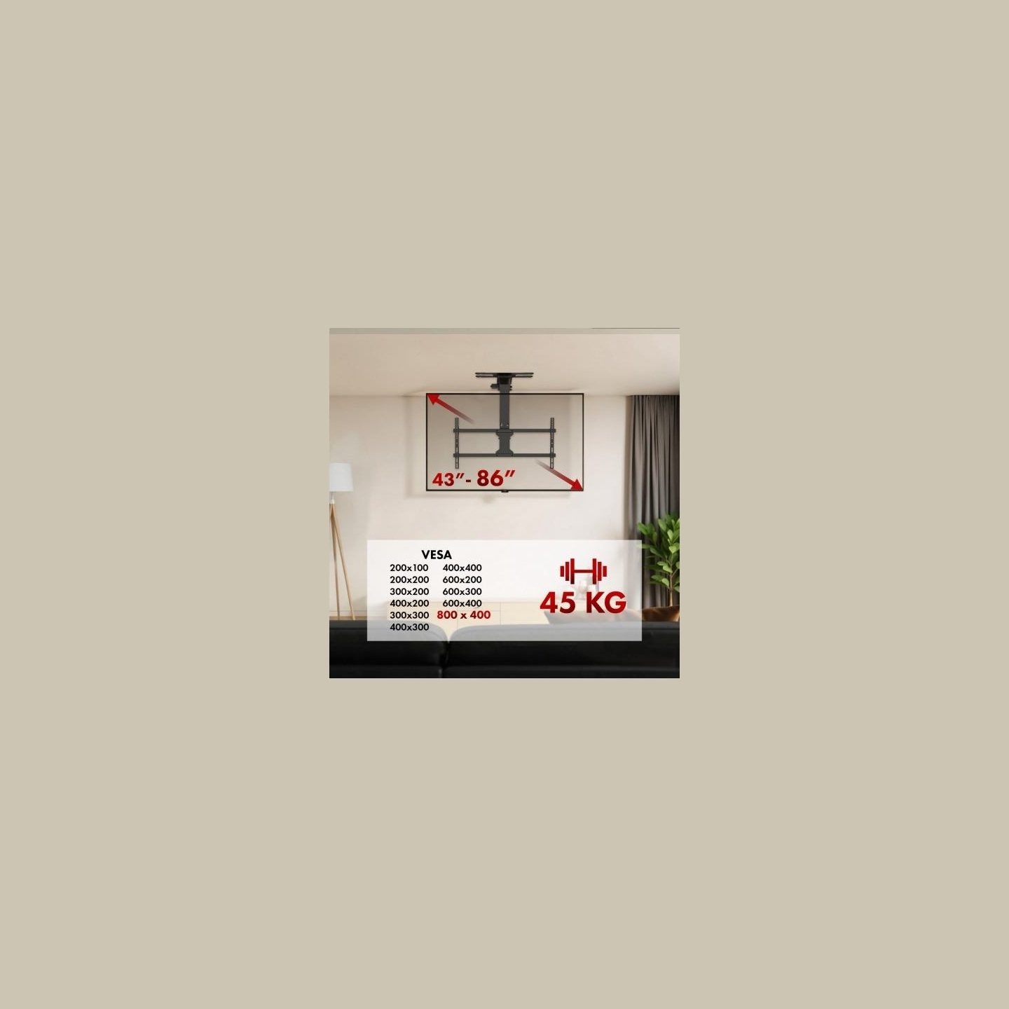 Maclean Electric TV ceiling mount MC-109 T