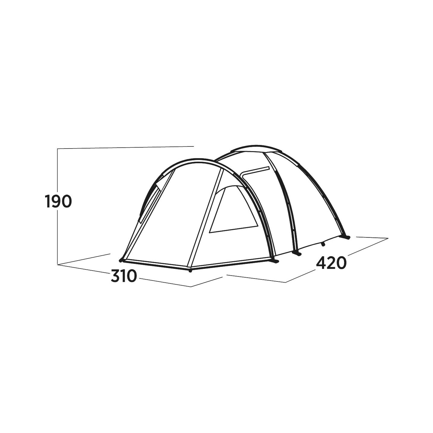 Easy Camp Family tent | Kinn 5 | 5 person(s) | Green