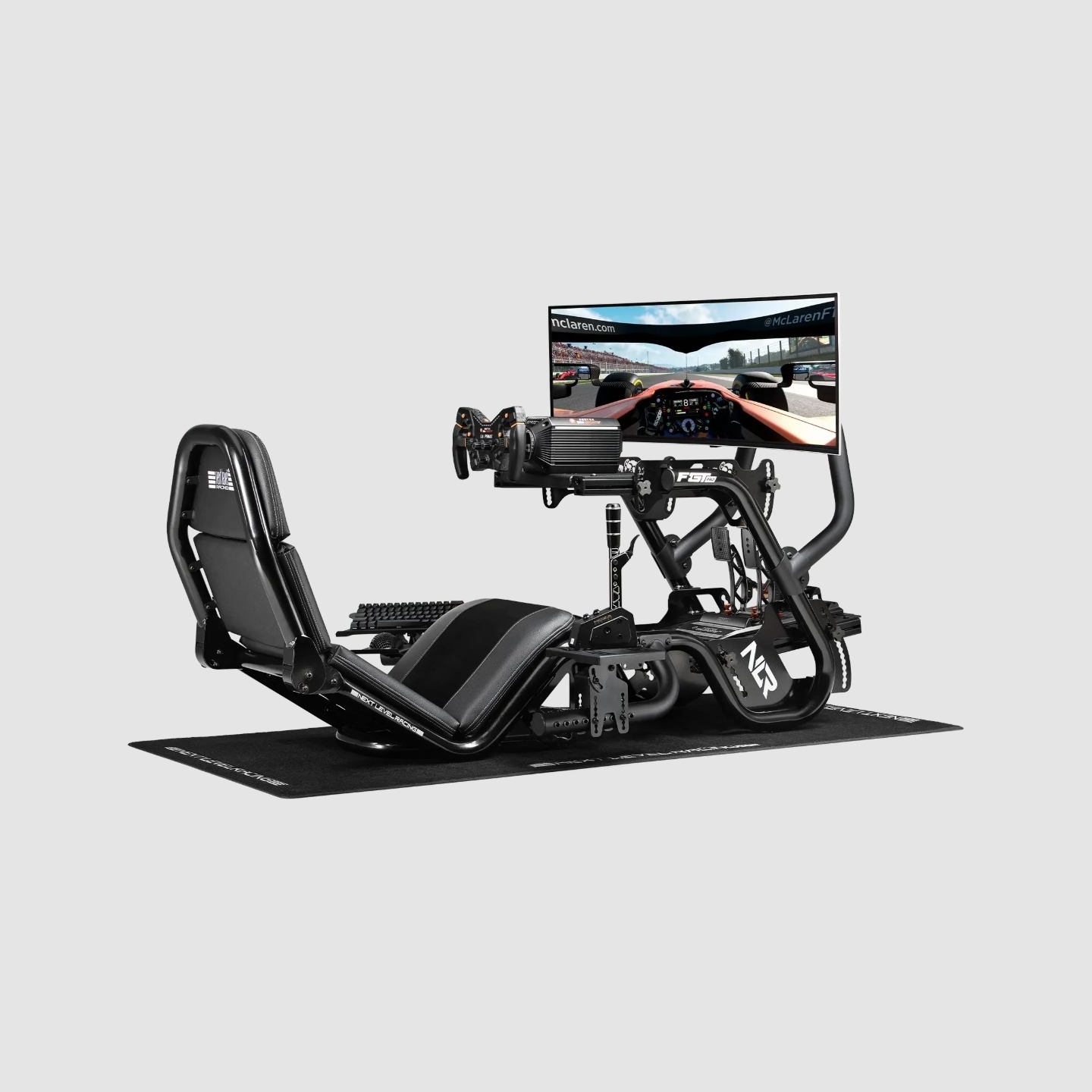 Next Level Racing | Steel | Racing Simulator Cockpit | F-GT Pro Formula and GT Grey Edition | Grey