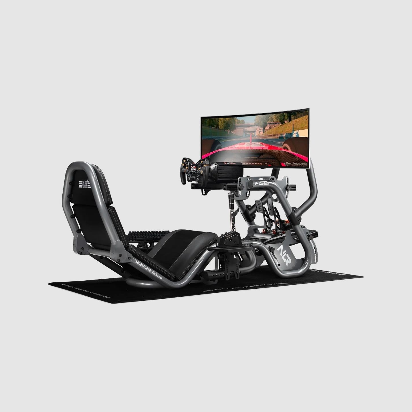 Next Level Racing | Steel | Racing Simulator Cockpit | F-GT Pro Formula and GT Grey Edition | Grey