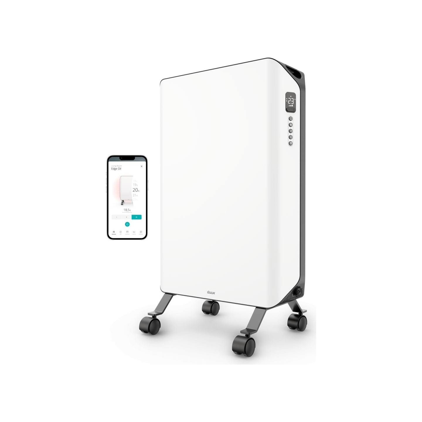 Duux Edge Oil Heater | Oil Heater | 2000 W | Suitable for rooms up to 20 m² | White