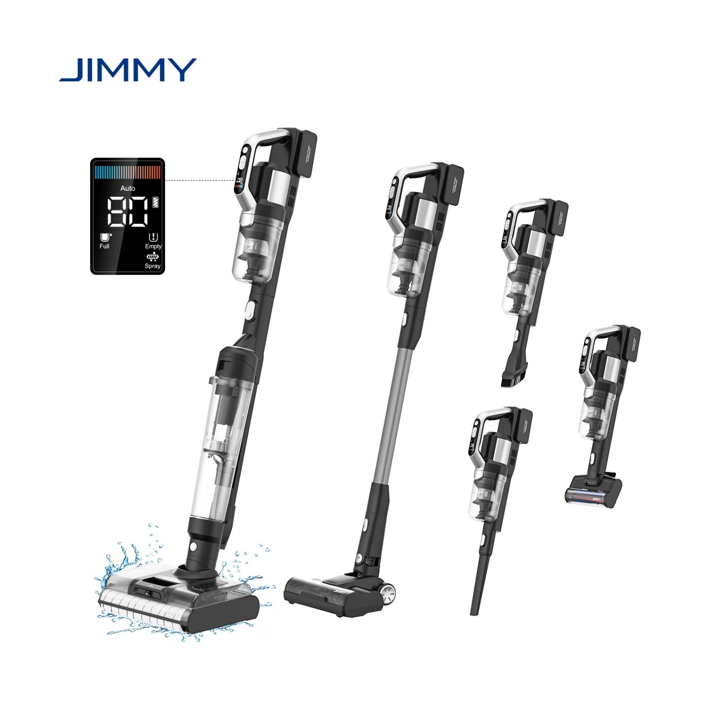 Jimmy Vacuum cleaner and washer | PW11 Pro Max-B | Cordless operating | Washing function | 460 W | 21.6 V | Operating time (max)
