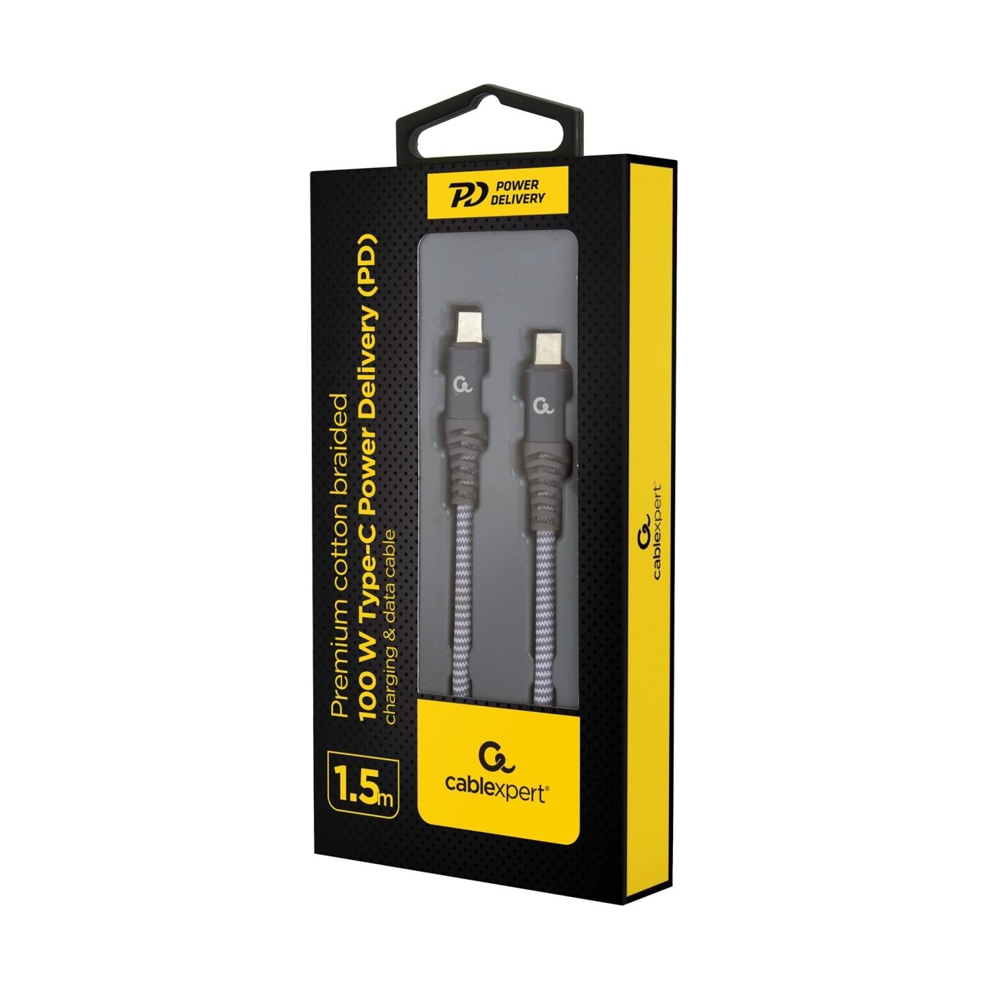 Cablexpert | 100 W Type-C Power Delivery (PD) premium charging and data cable, 1.5 m | CC-USB2B-CMCM100-1.5M