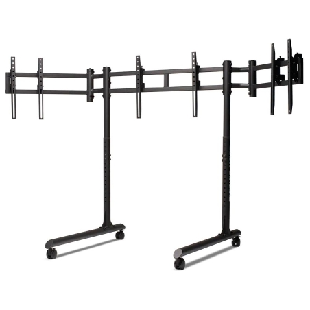 Next Level Racing Floor stand | Round Tube Freestanding Single Monitor Stand | Up to 3x43 " | Height adjustment, Tilt | Maximum 