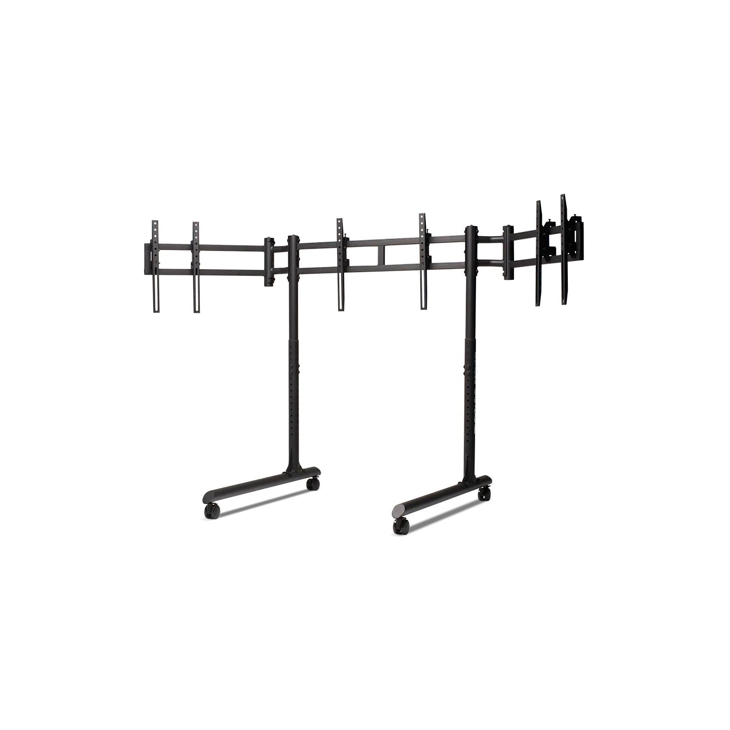 Next Level Racing Floor stand | Round Tube Freestanding Single Monitor Stand | Up to 3x43 " | Height adjustment, Tilt | Maximum 