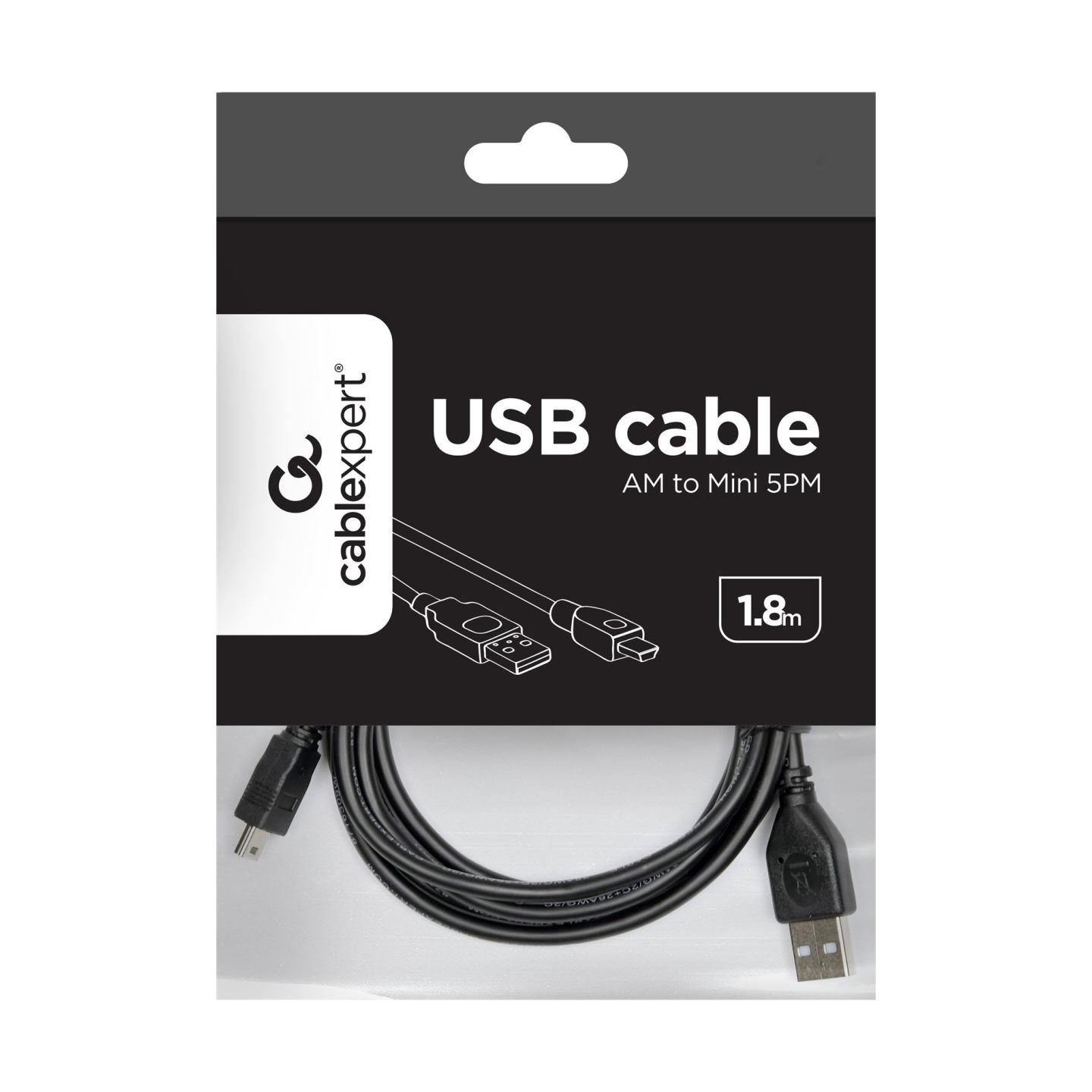 Cablexpert | CCP-USB2-AM5P-6 USB 2.0 A-plug MINI 5PM 6ft cable
