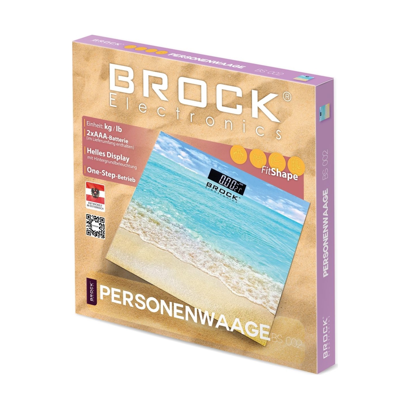 Brock BS 002 Bathroom Scale, 2xAAA Battery (included)