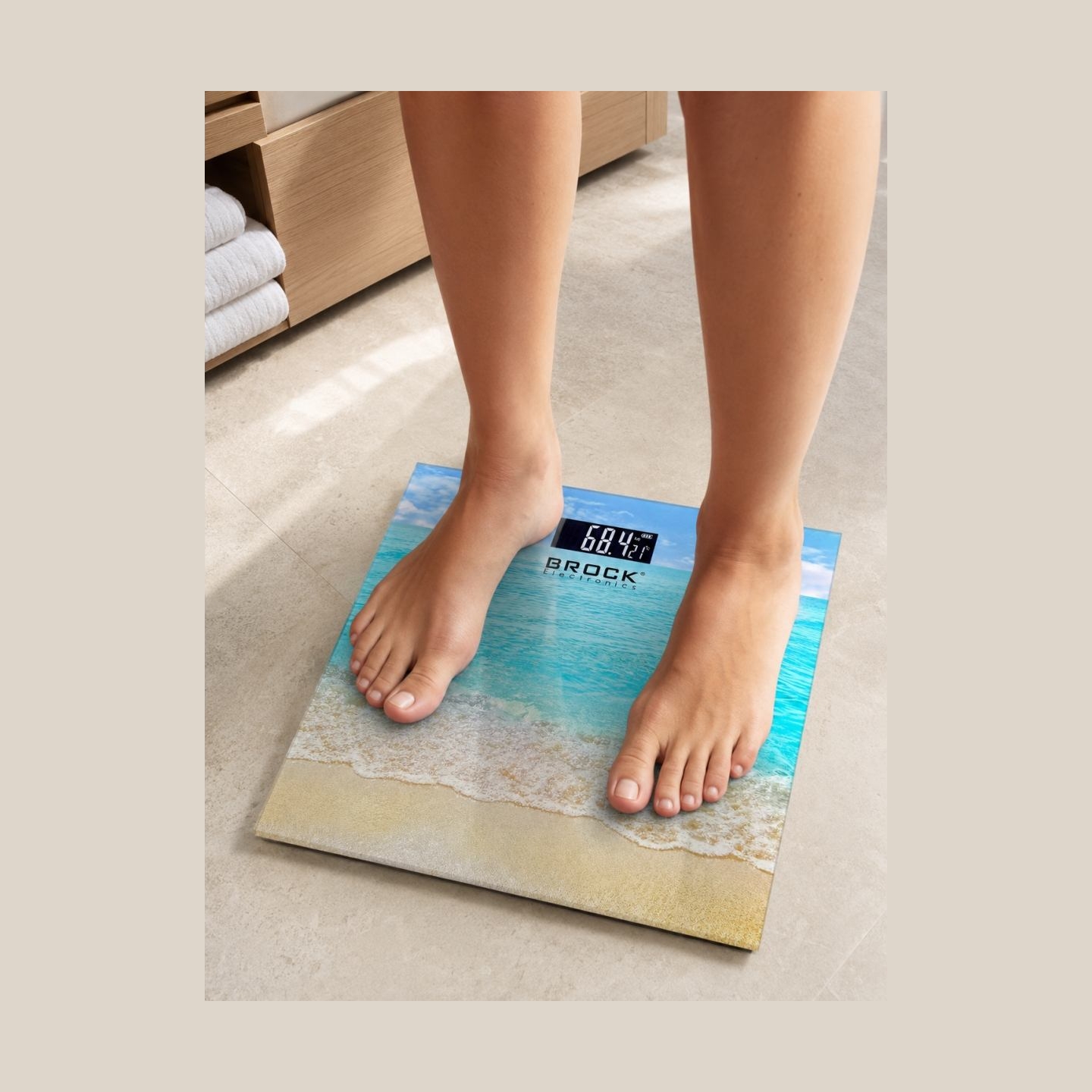 Brock BS 002 Bathroom Scale, 2xAAA Battery (included)