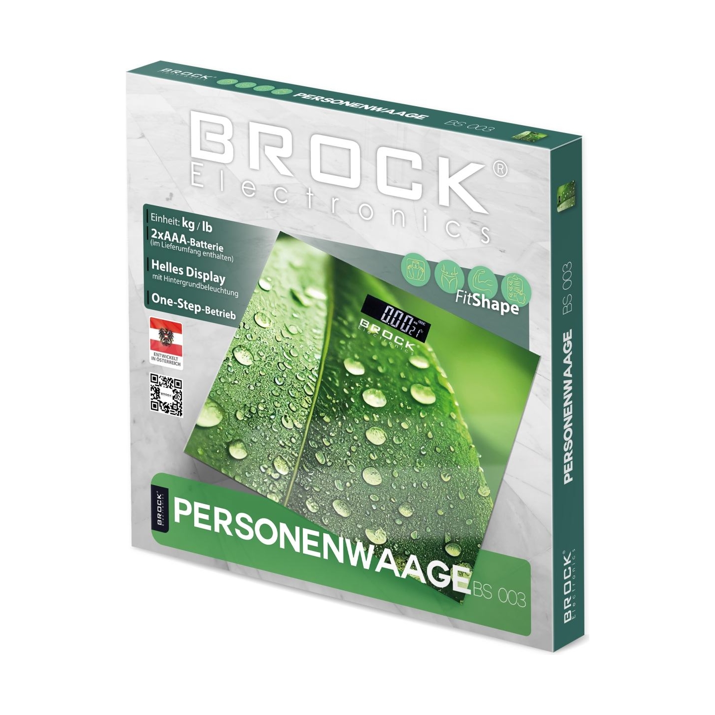 Brock BS 003 Bathroom Scale, 2xAAA Battery (included)