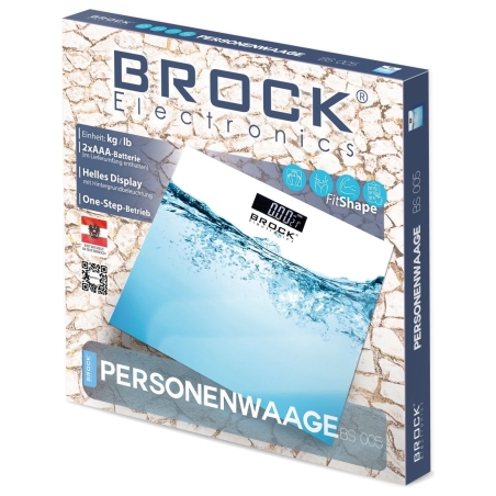 Brock BS 005 Bathroom Scale, 2xAAA Battery (included)