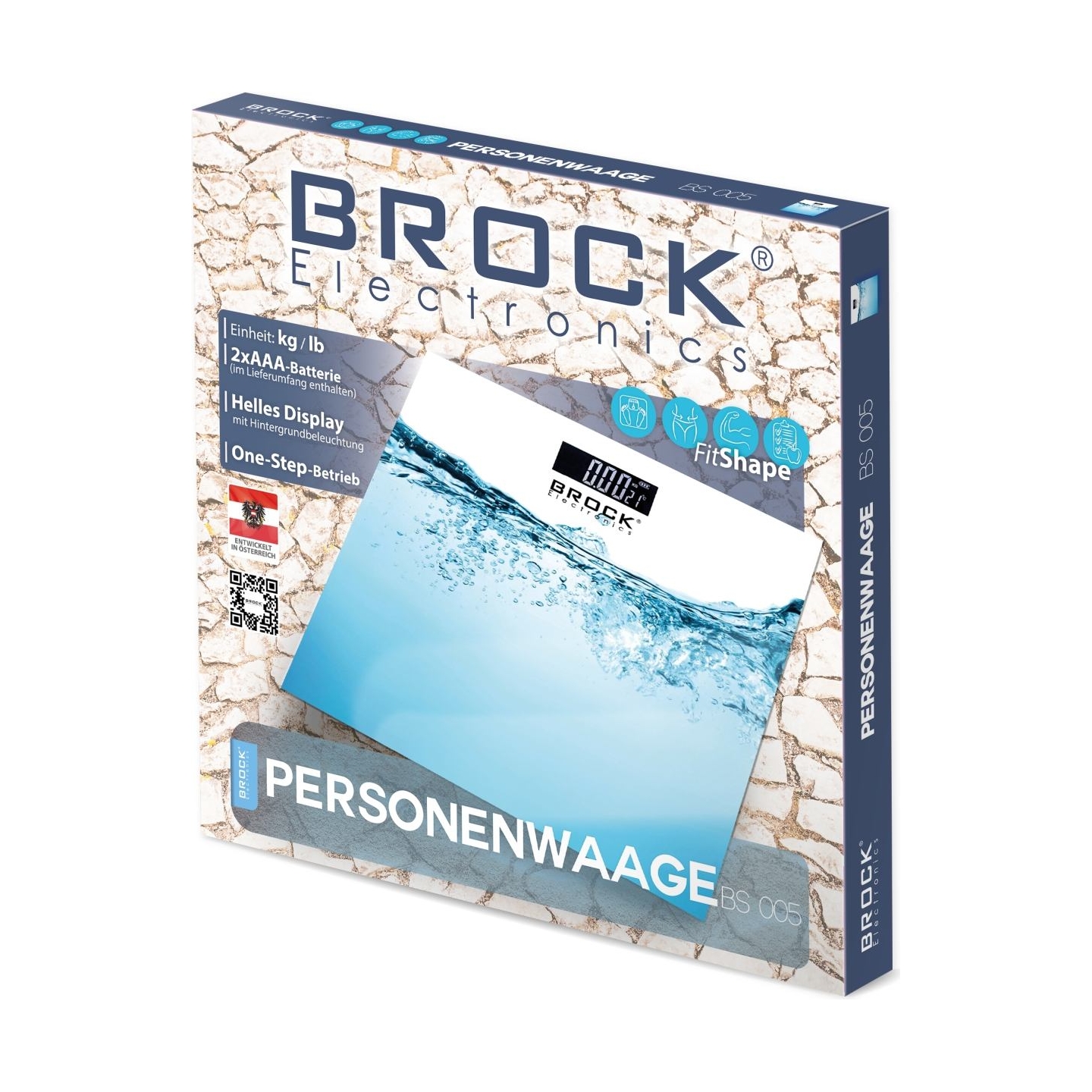 Brock BS 005 Bathroom Scale, 2xAAA Battery (included)