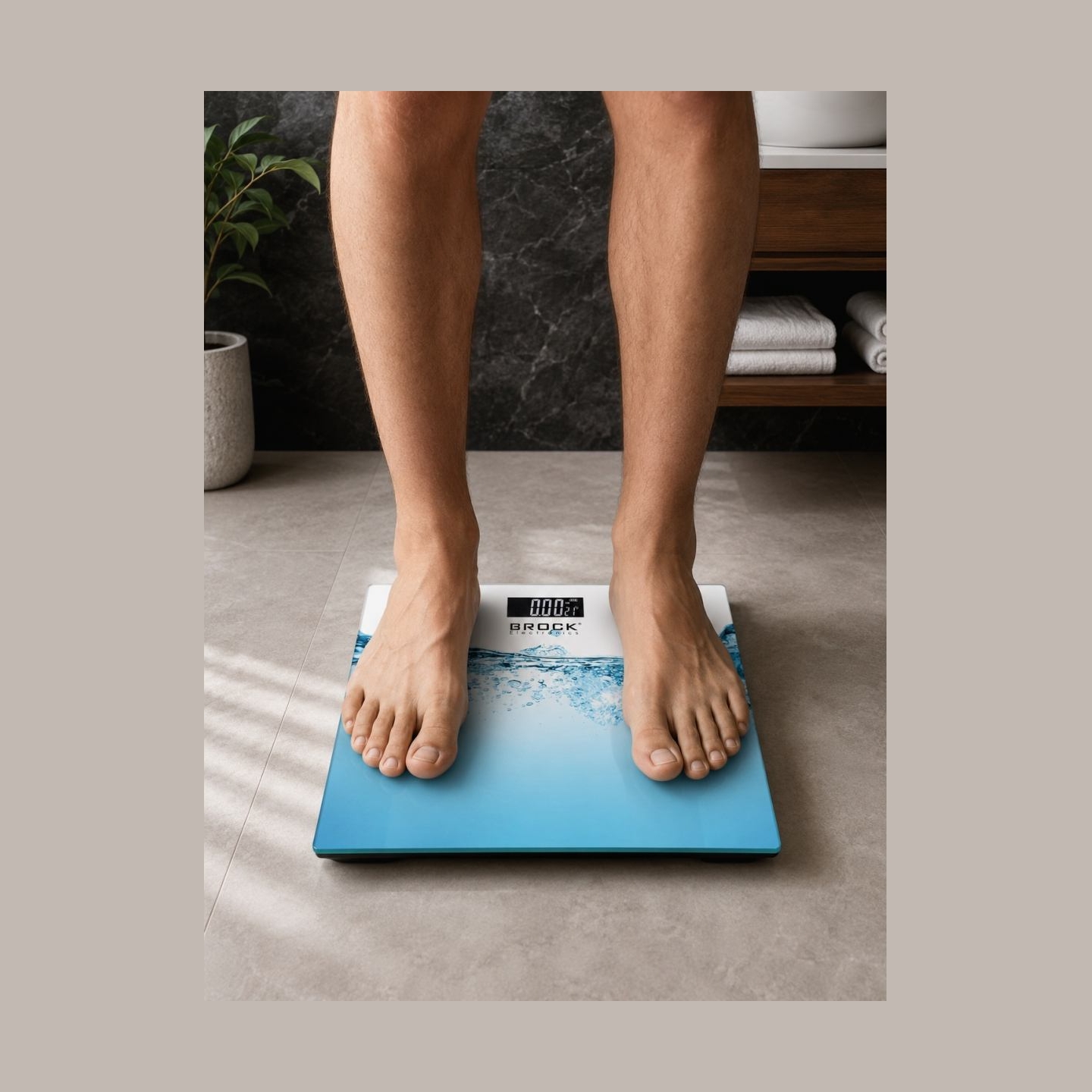 Brock BS 005 Bathroom Scale, 2xAAA Battery (included)