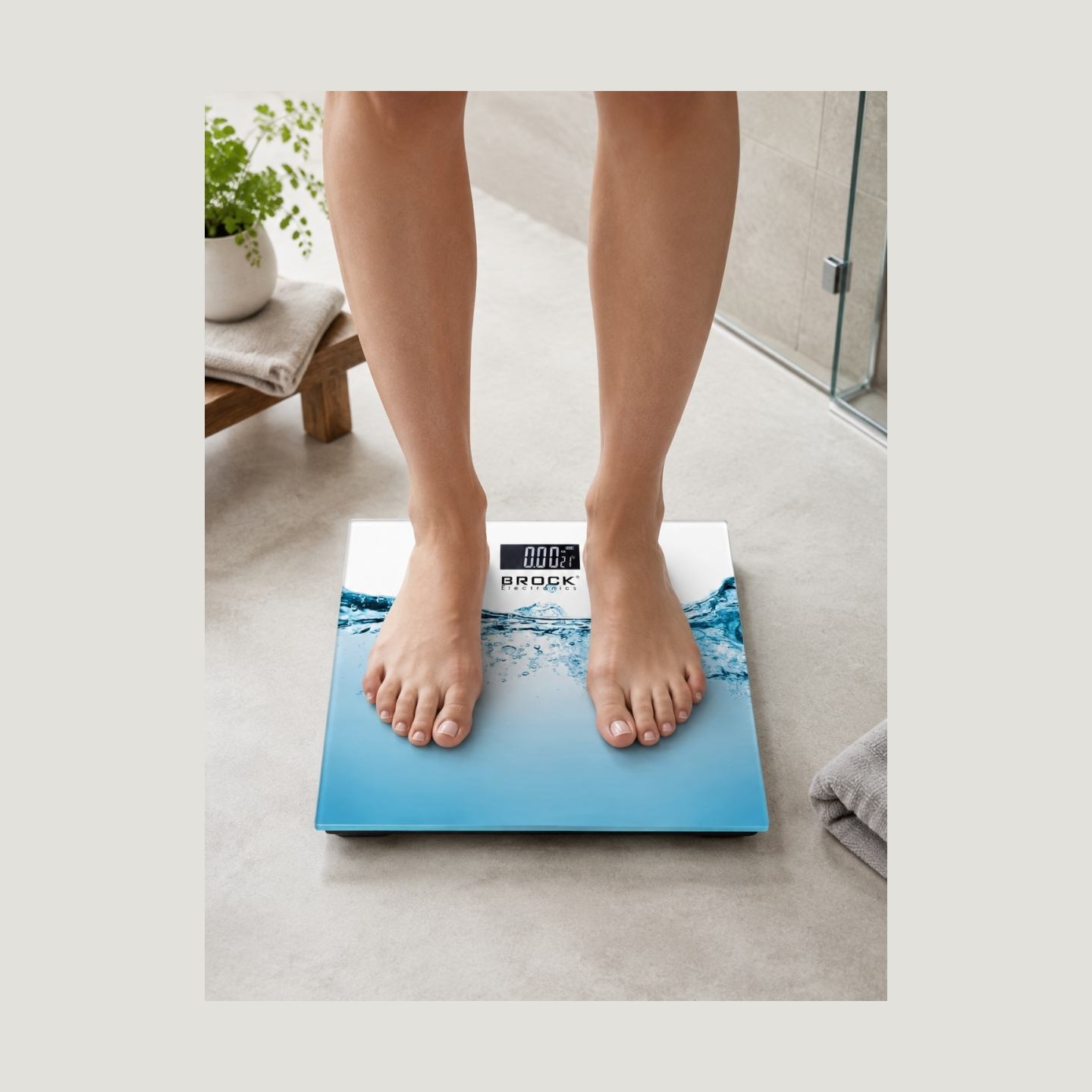 Brock BS 005 Bathroom Scale, 2xAAA Battery (included)
