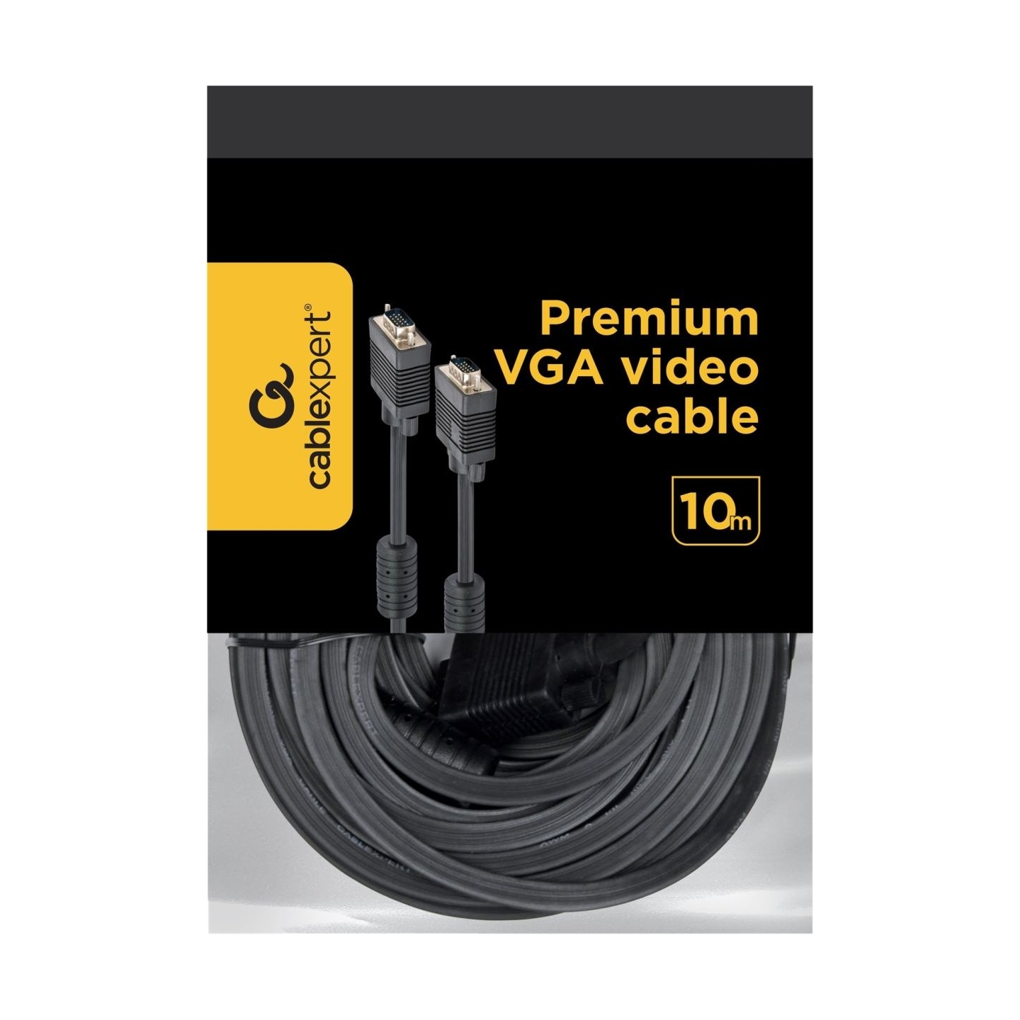 Cablexpert Gembird CC-PPVGA-10M-B Premium VGA HD15M/HD15M dual-shielded w/2*ferrite core 10M | Cablexpert