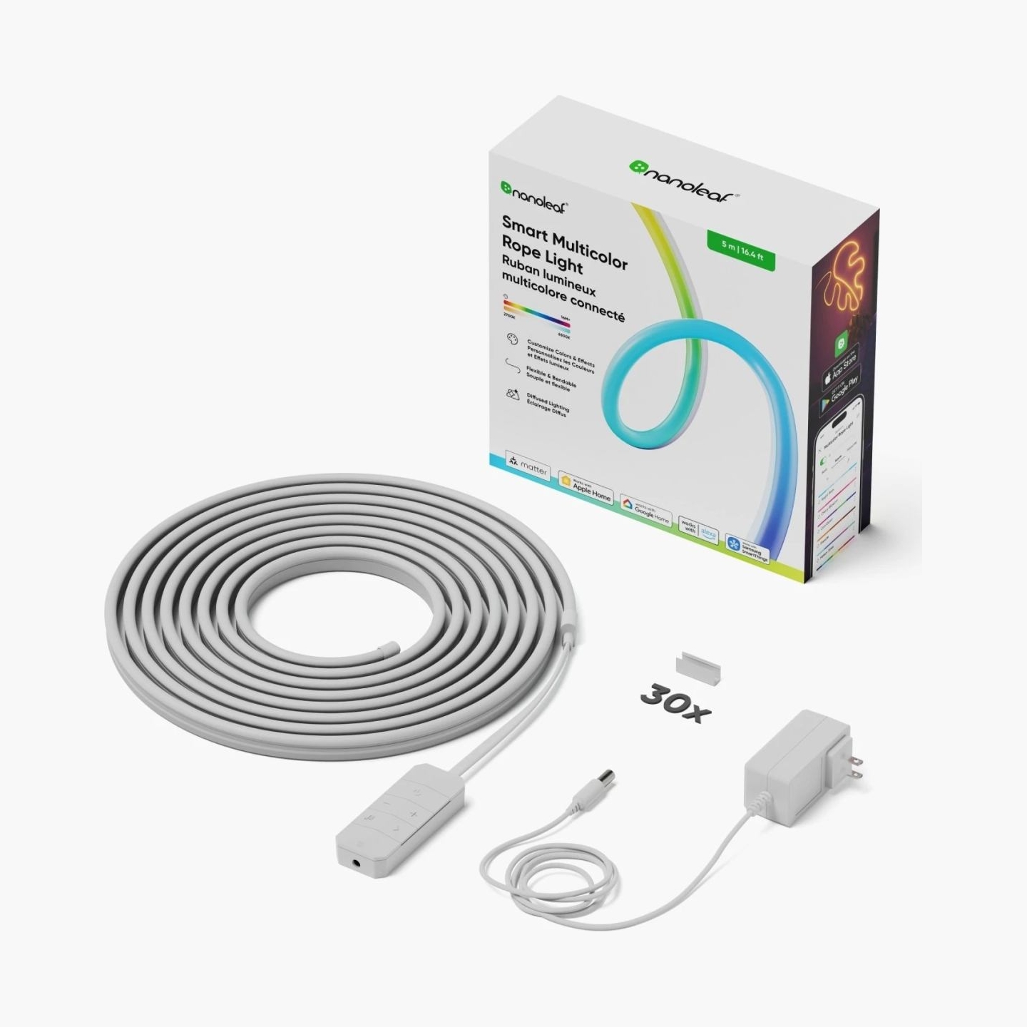 Nanoleaf Smart Multicolour Rope Lightstrip, 5m