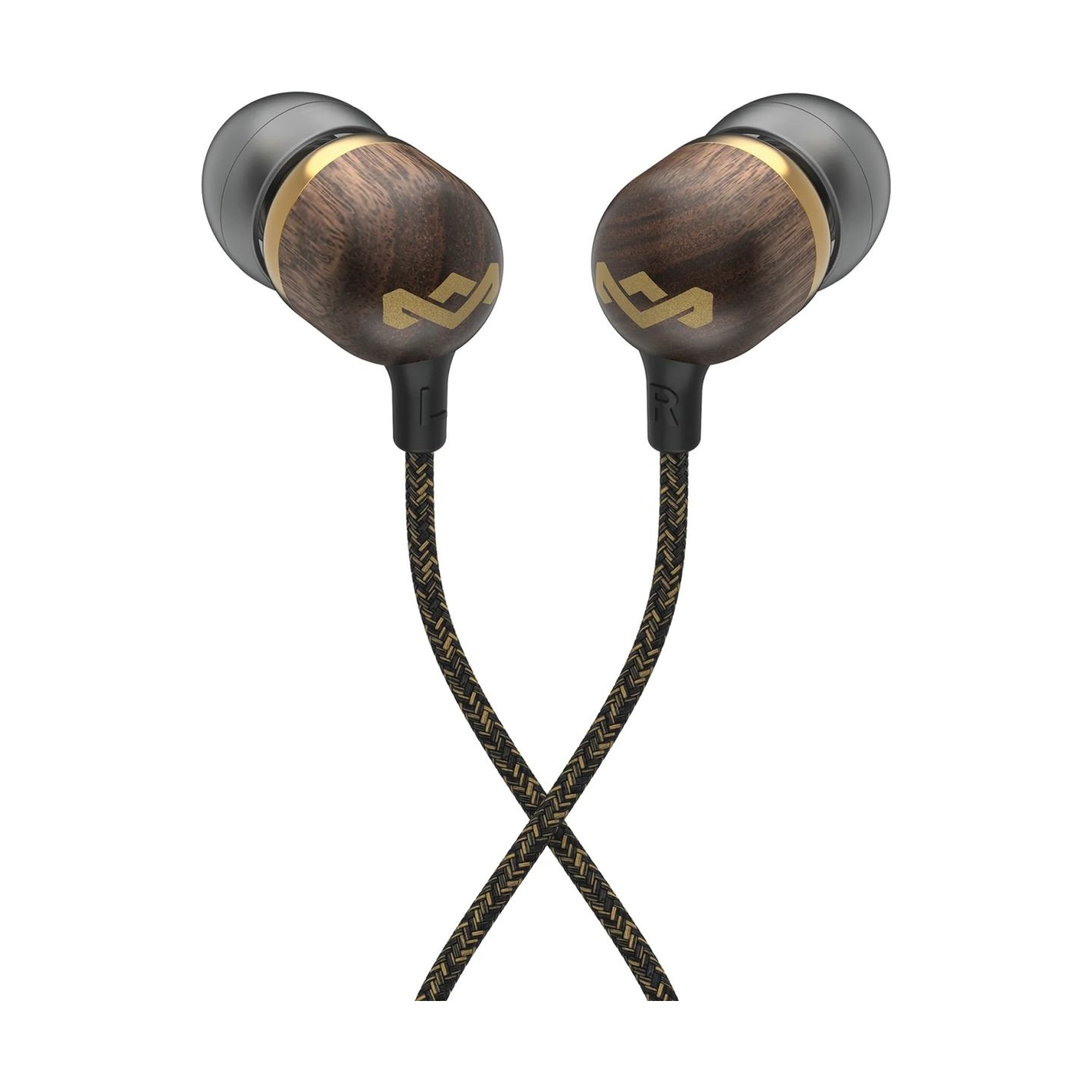 Marley Wired Earbuds | Smile Jamaica | Built-in microphone | USB Type-C | Brass