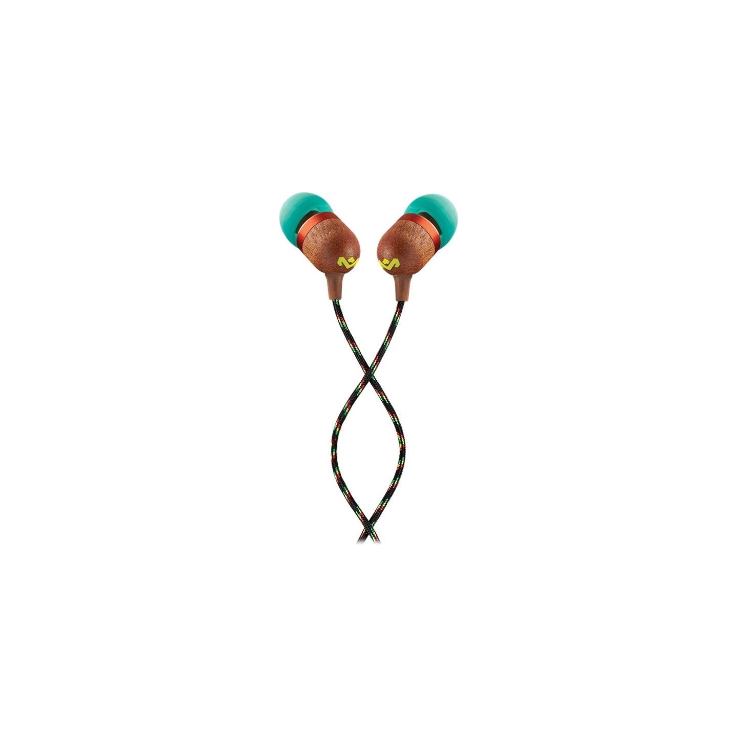 Marley Wired Earbuds | Smile Jamaica | Built-in microphone | USB Type-C | Rasta