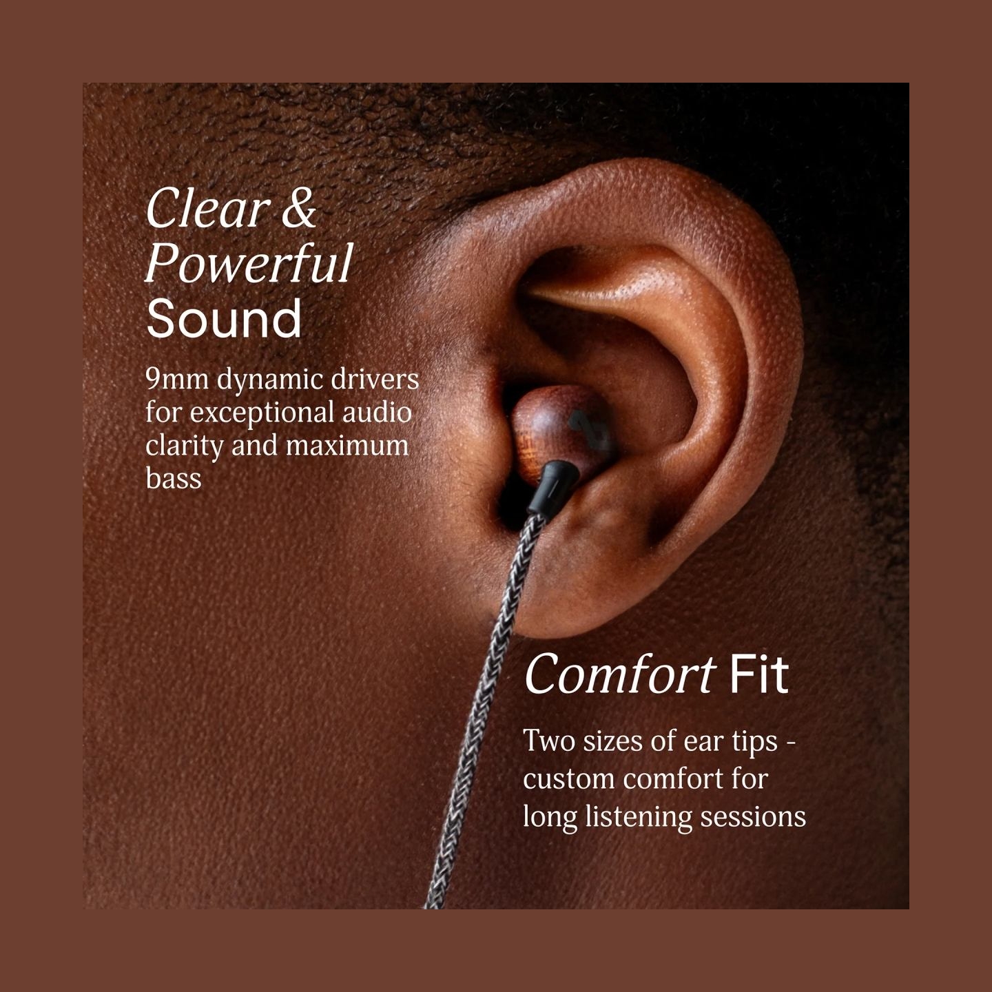 Marley Wired Earbuds | Smile Jamaica | Built-in microphone | USB Type-C | Signature Black