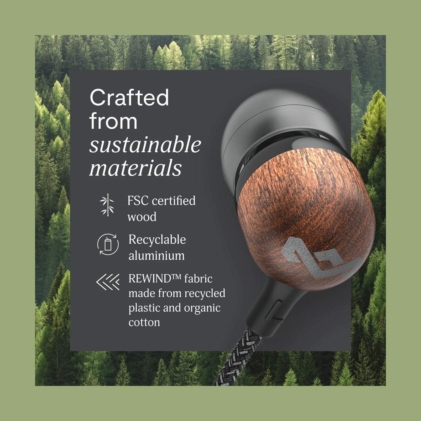 Marley Wired Earbuds | Smile Jamaica | Built-in microphone | USB Type-C | Signature Black