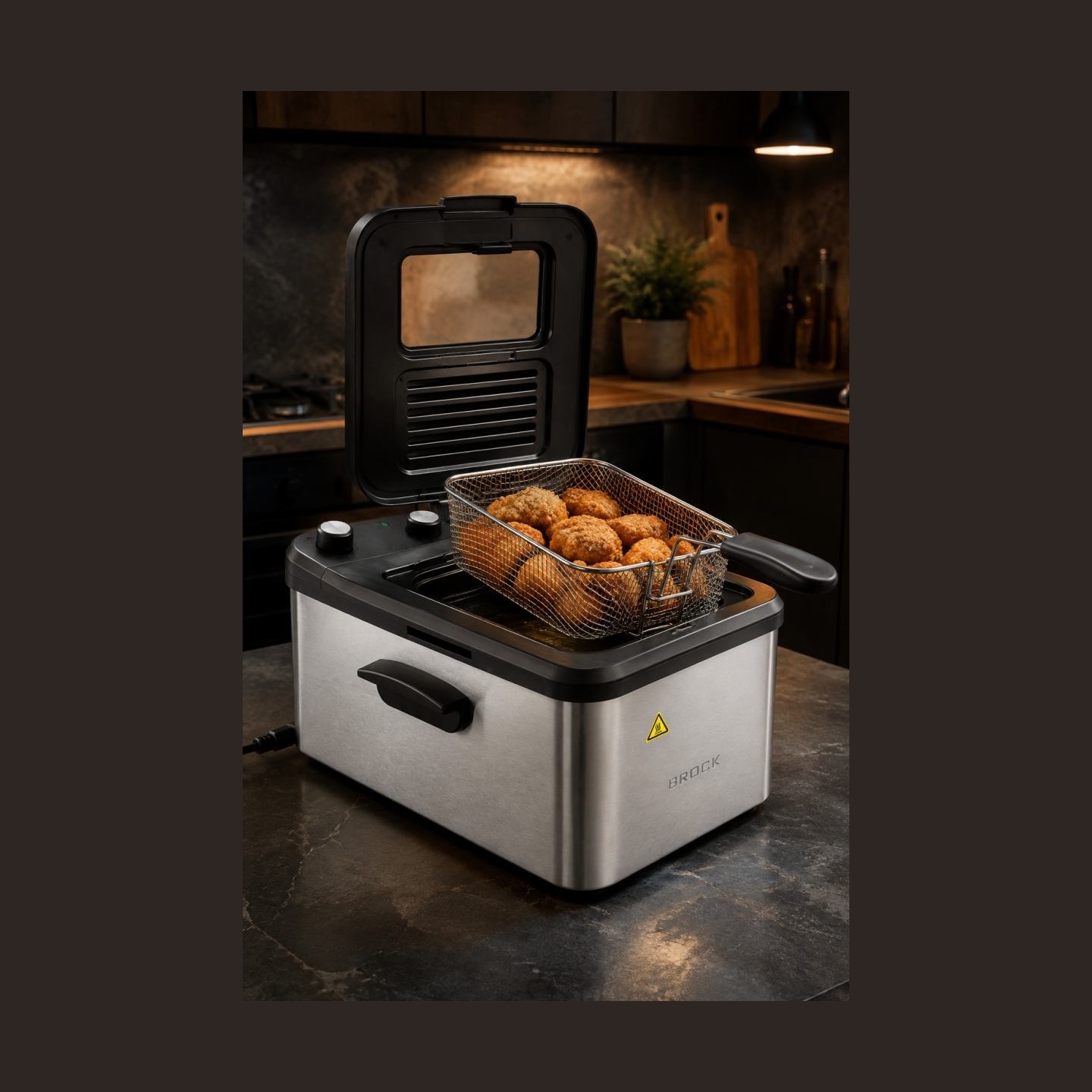 Brock DF 3001 SS 3,2L 2200W, Black/Steel