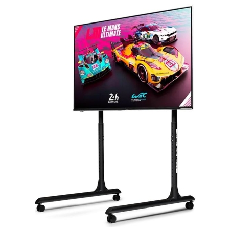 Next Level Racing Floor stand | Round Tube Freestanding Single Monitor Stand | Up to 65 " | Height adjustment, Tilt | Maximum we