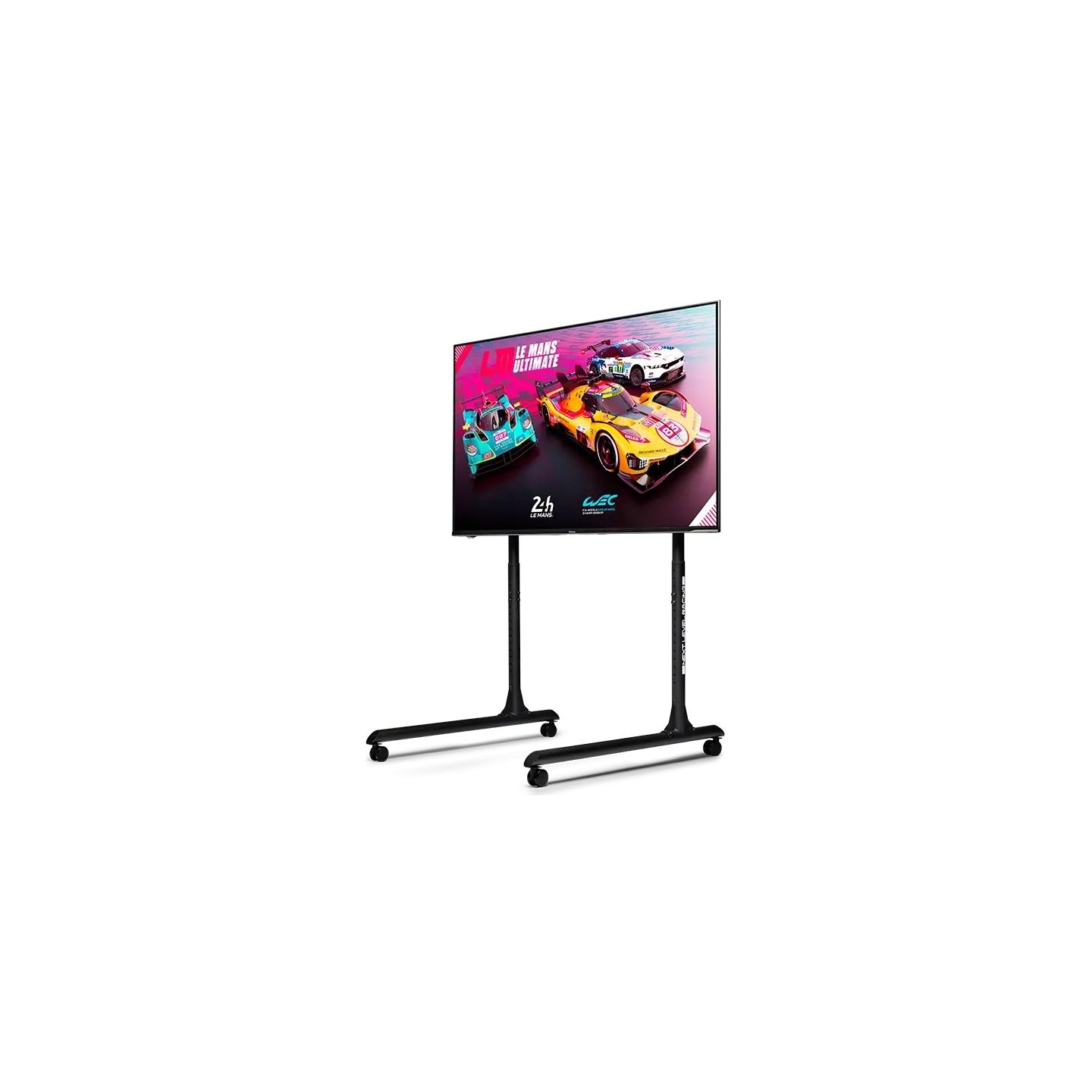 Next Level Racing Floor stand | Round Tube Freestanding Single Monitor Stand | Up to 65 " | Height adjustment, Tilt | Maximum we