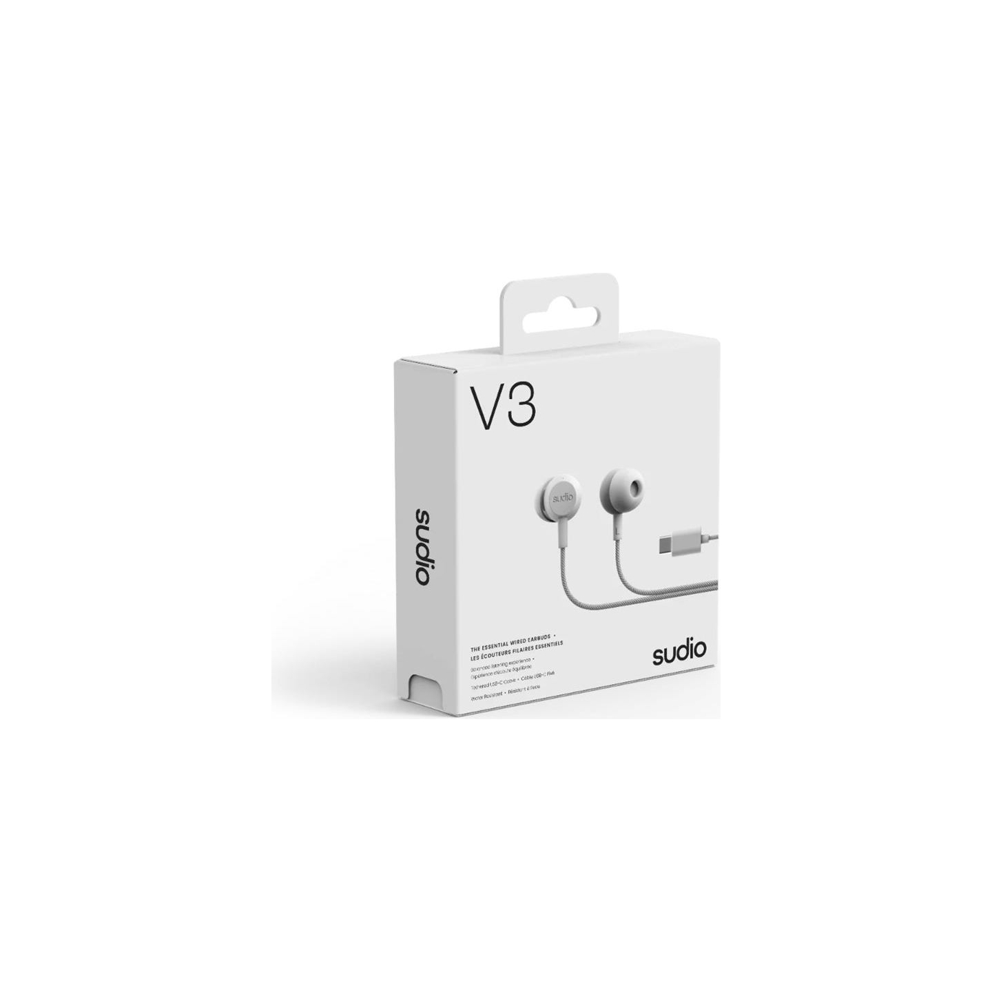 Sudio Earbuds | V3 | USB-C | In-ear | Microphone | Grey White