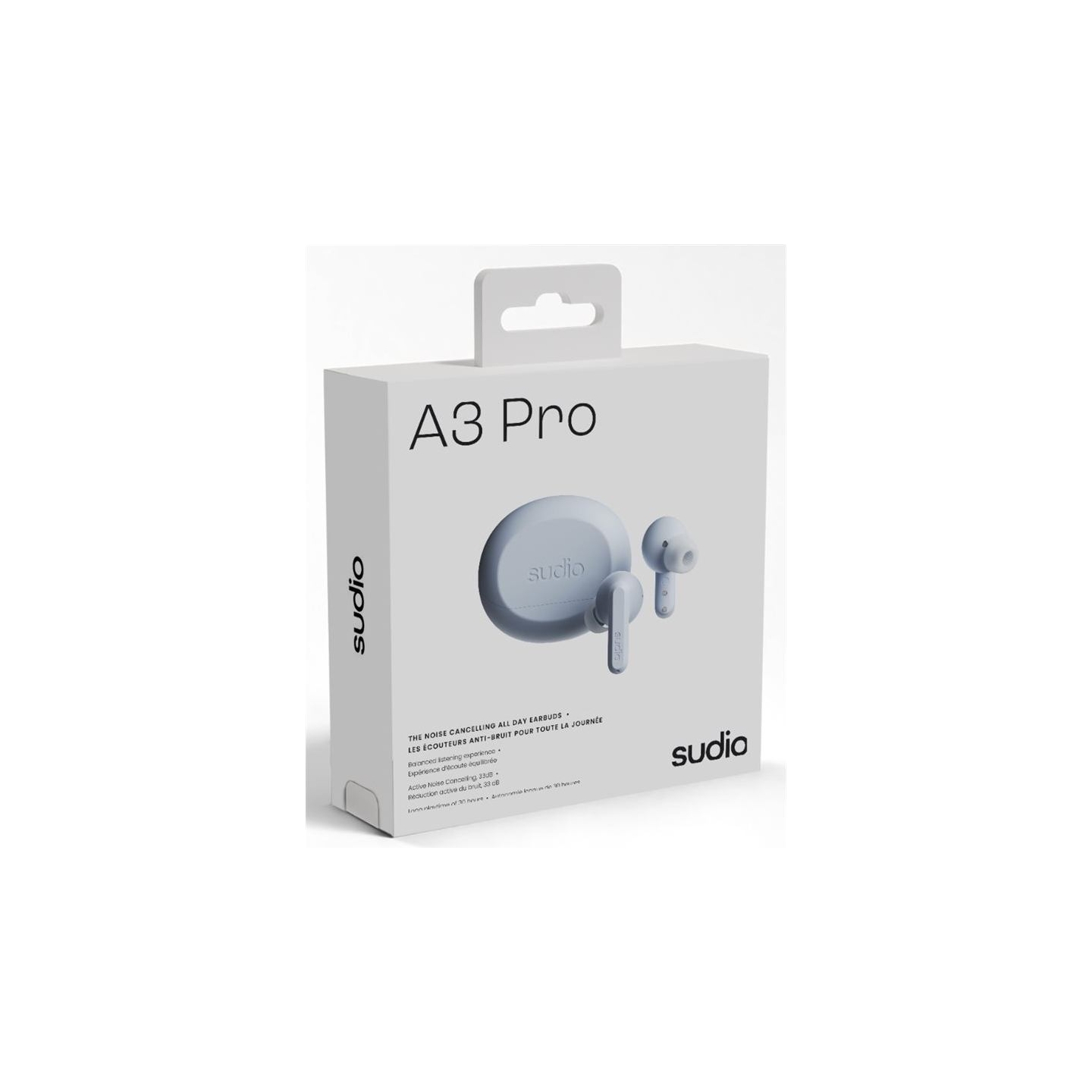 Sudio Earbuds | A3 Pro | Bluetooth | In-ear | Microphone | Powder Blue | Noise canceling | Wireless
