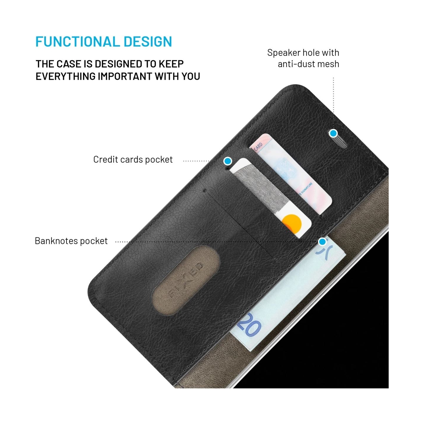 Fixed Opus | Book Case | Xiaomi | Redmi Note 15 Pro 4G | Synthetic leather | Black
