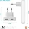 Fixed Slim 2xUSB-C Travel Charger, GaN, PD support