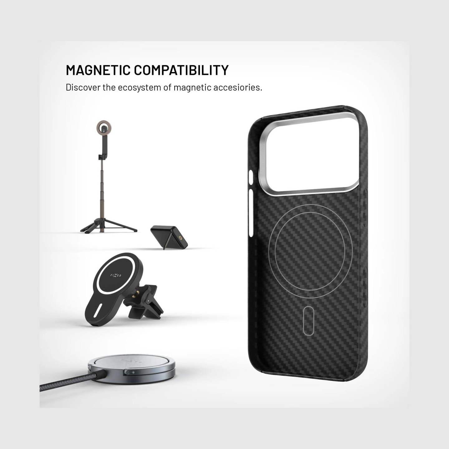 Fixed Back cover | Apple | iPhone 17 | Aramid fibers | Black | MagVelar with MagSafe