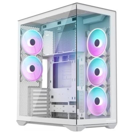 Modecom PC case Volcano Space XL ARGB Full Tower 5 fans, white