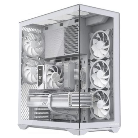 Modecom PC case Volcano Space XL ARGB Full Tower 5 fans, white