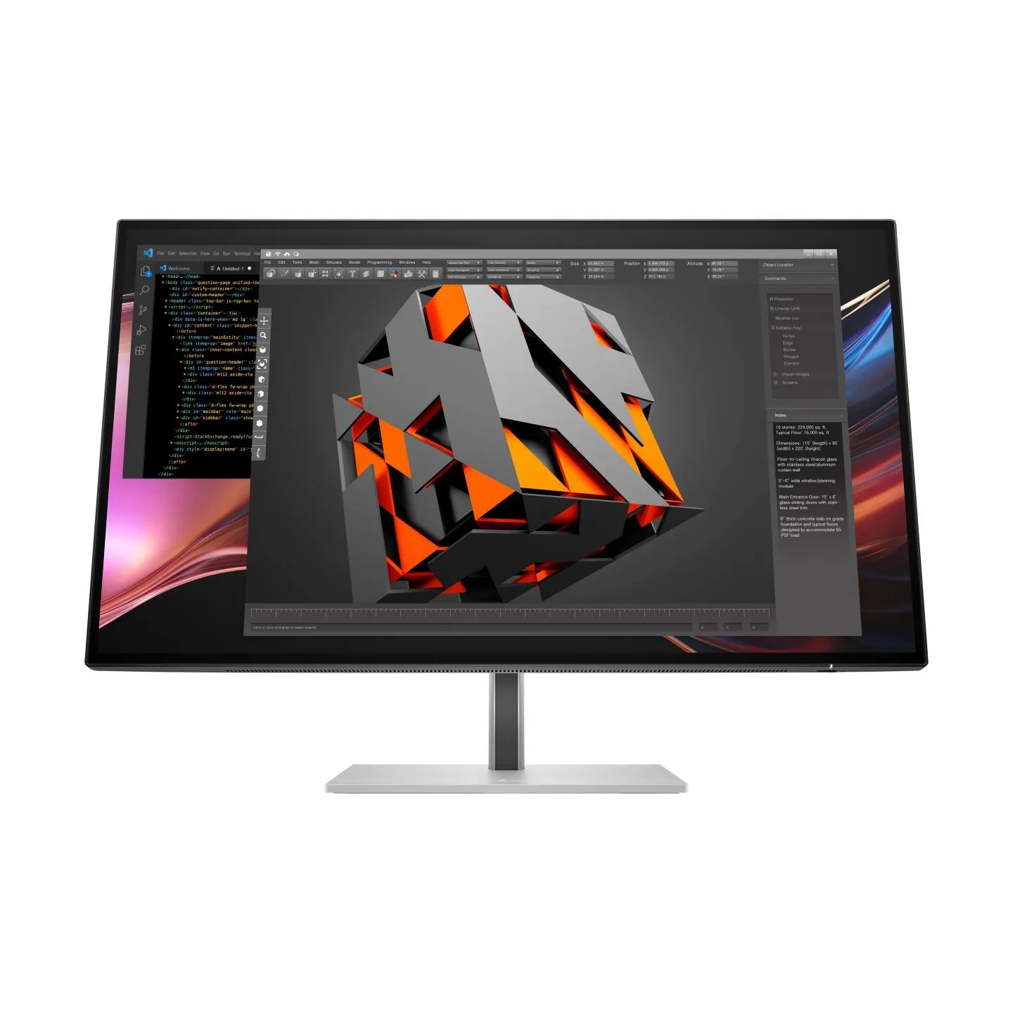 HP 727pu Series 7 Pro QHD TB4 Charging Monitor - 27" 2560x1440 QHD 400-nit 120Hz AG, IPS Black HDR 400, USB-C(100W/15W)/HDMI/Dis
