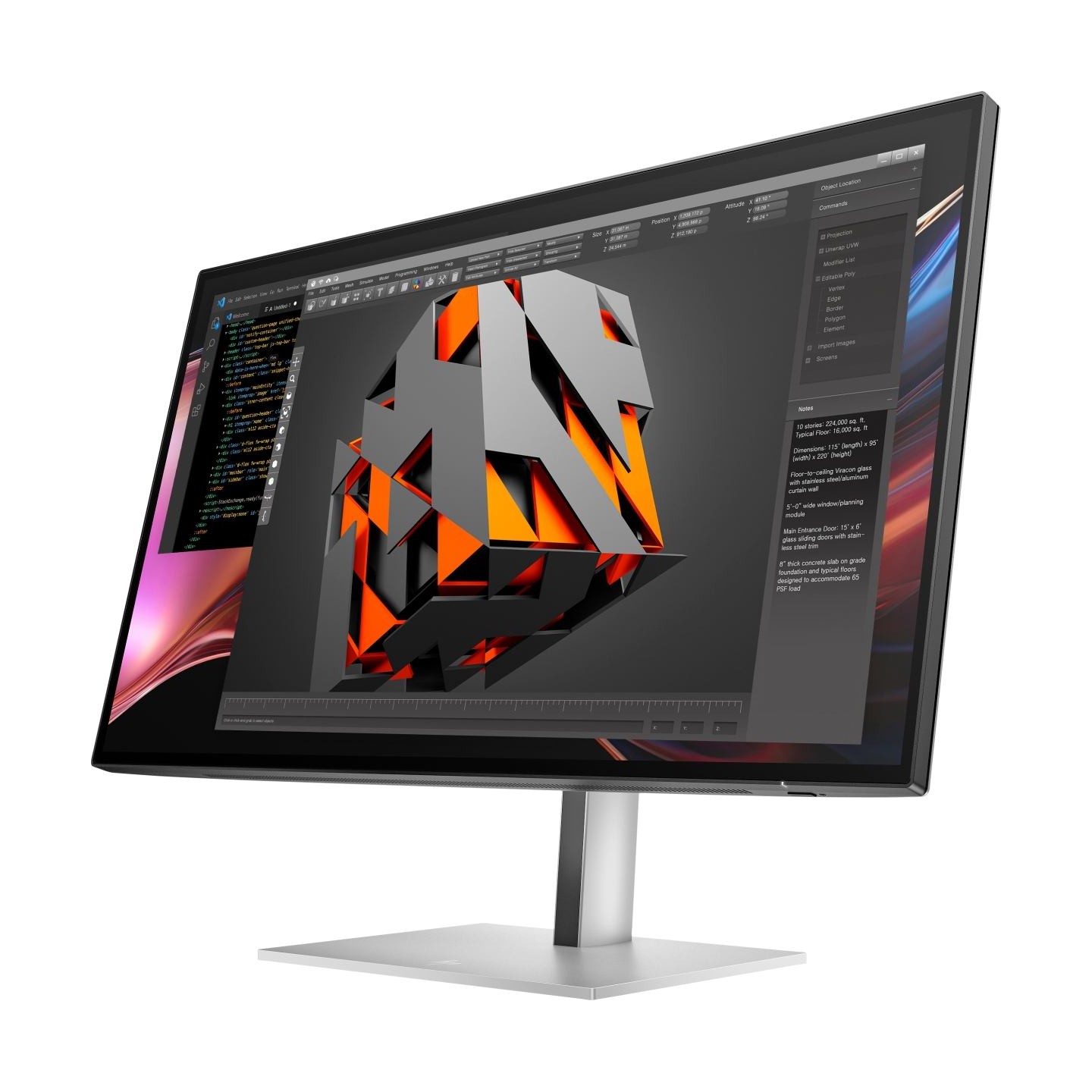 HP 727pu Series 7 Pro QHD TB4 Charging Monitor - 27" 2560x1440 QHD 400-nit 120Hz AG, IPS Black HDR 400, USB-C(100W/15W)/HDMI/Dis